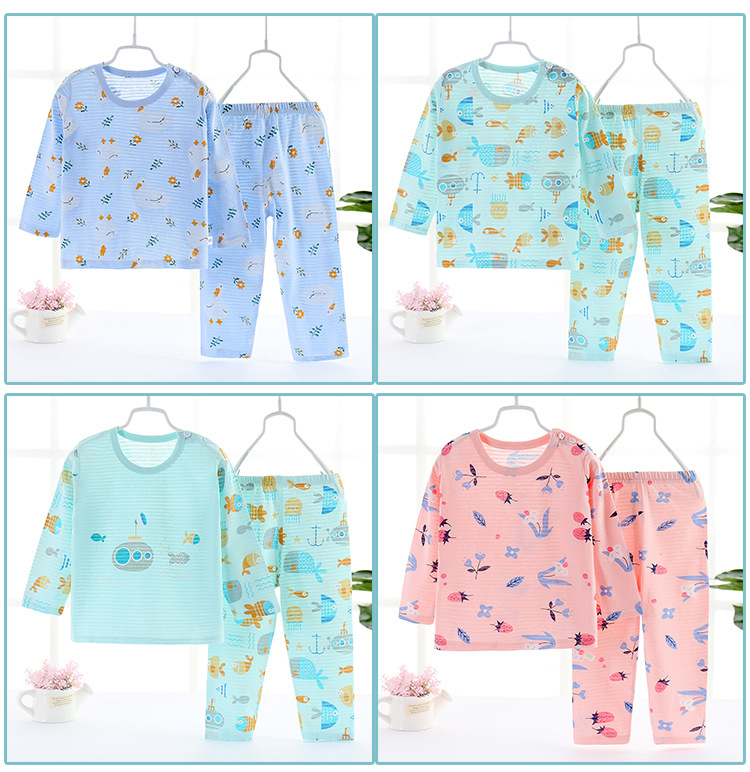 Children's Clothing Summer Short Sleeve Home Sleepwear Children Sets Kids Clothes Boy Girl T-shirt shorts Cotton Suit Baby