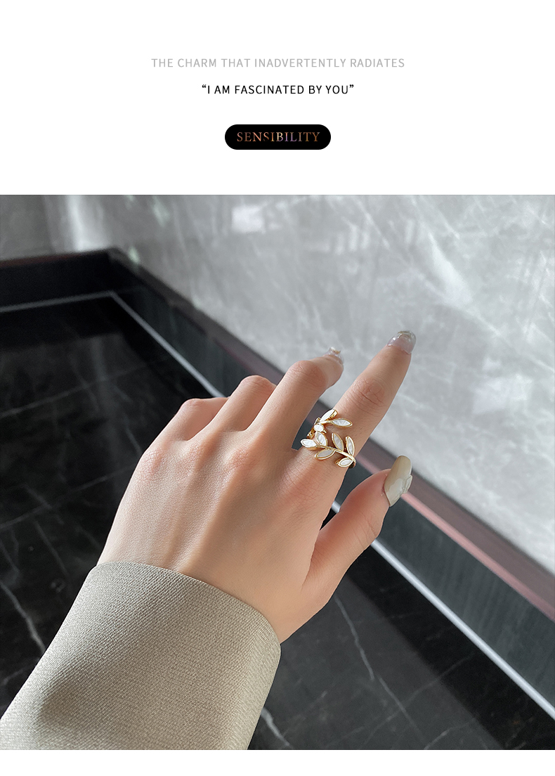 2020 New Creative Leaf Branch Shape Open Ring For Woman Fashion Korean Finger Jewelry Luxury Wedding Party Girl's Unusual Rings