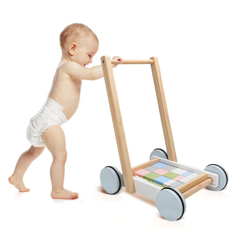 Baby Learning Walkers Baby Learning Walker With Building Blocks Wooden Baby Toy Kids Push Walkers Blocks Push Toys For Toddlers