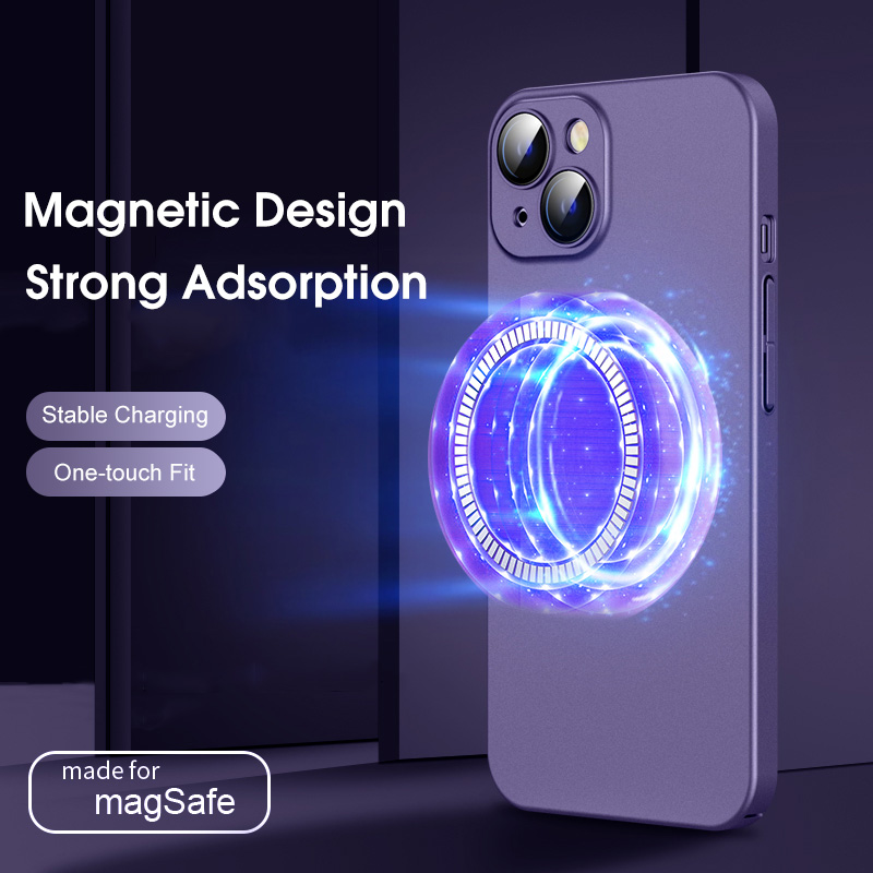 14 Pro Max Magnetic Case For Magsafe Wireless Charging Cover For iPhone 14 13 12 11 Pro Max Matte thin Lens Glass Protector Case