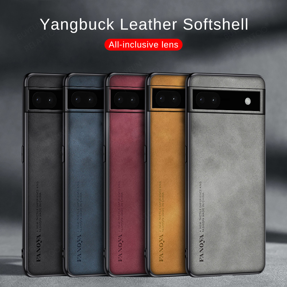 For Google Pixel 6 Pro Case Sheepskin Leather Silicone Phone Cover Pixel6 6A 6 A 6Pro Pixel6Pro 5G Camera Shockproof Coque Funda