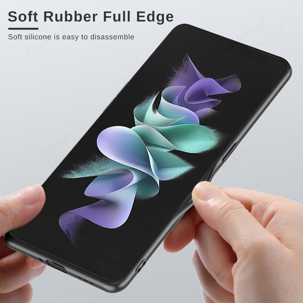 Sheepskin Leather Silicone Phone Back Case Cover For Samsung Galaxy Z Flip4 Samsung Z Flip 4 6.7'' Lens Shockproof Bumper Coque