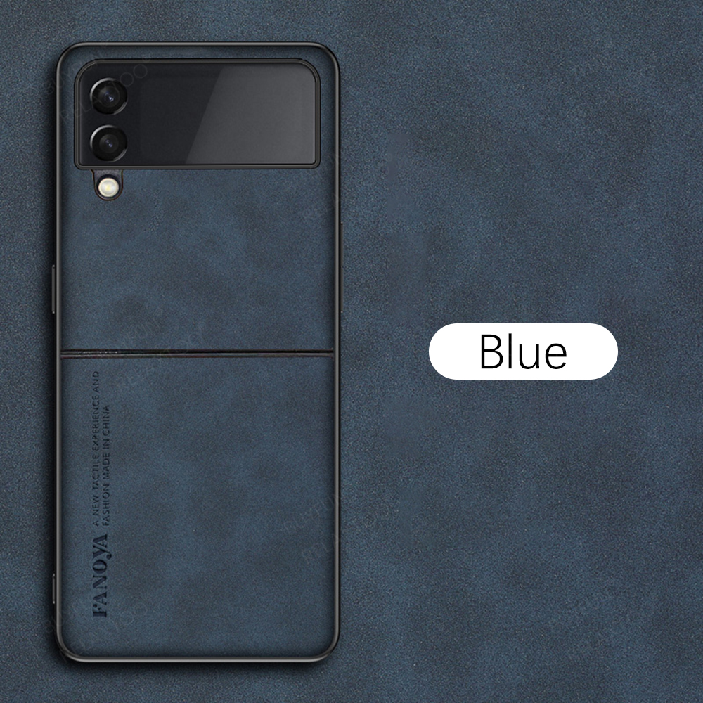 Sheepskin Leather Silicone Phone Back Case Cover For Samsung Galaxy Z Flip4 Samsung Z Flip 4 6.7'' Lens Shockproof Bumper Coque
