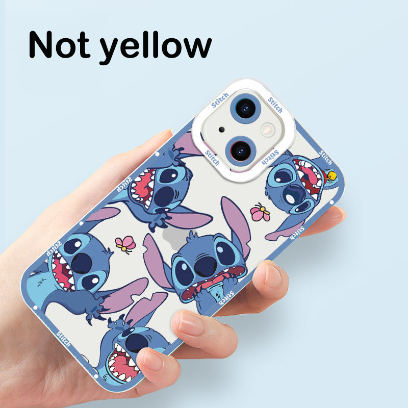 Disney Kawayi Lilo Stitch Phone Case For iPhone 14 11 12 13 Pro MAX Mini 7 8 Plus XR XS SE Camera Protect Transparent Soft Cover