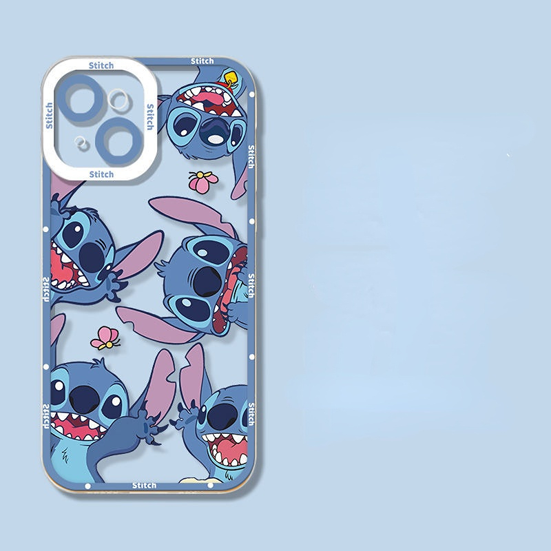 Disney Kawayi Lilo Stitch Phone Case For iPhone 14 11 12 13 Pro MAX Mini 7 8 Plus XR XS SE Camera Protect Transparent Soft Cover