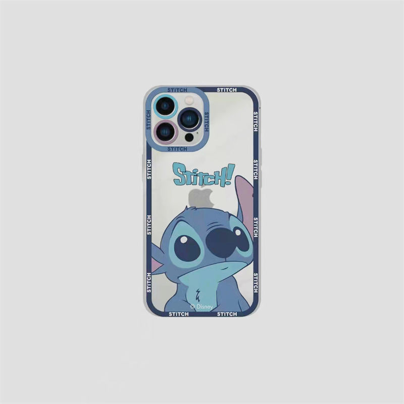 Disney Kawayi Lilo Stitch Phone Case For iPhone 14 11 12 13 Pro MAX Mini 7 8 Plus XR XS SE Camera Protect Transparent Soft Cover