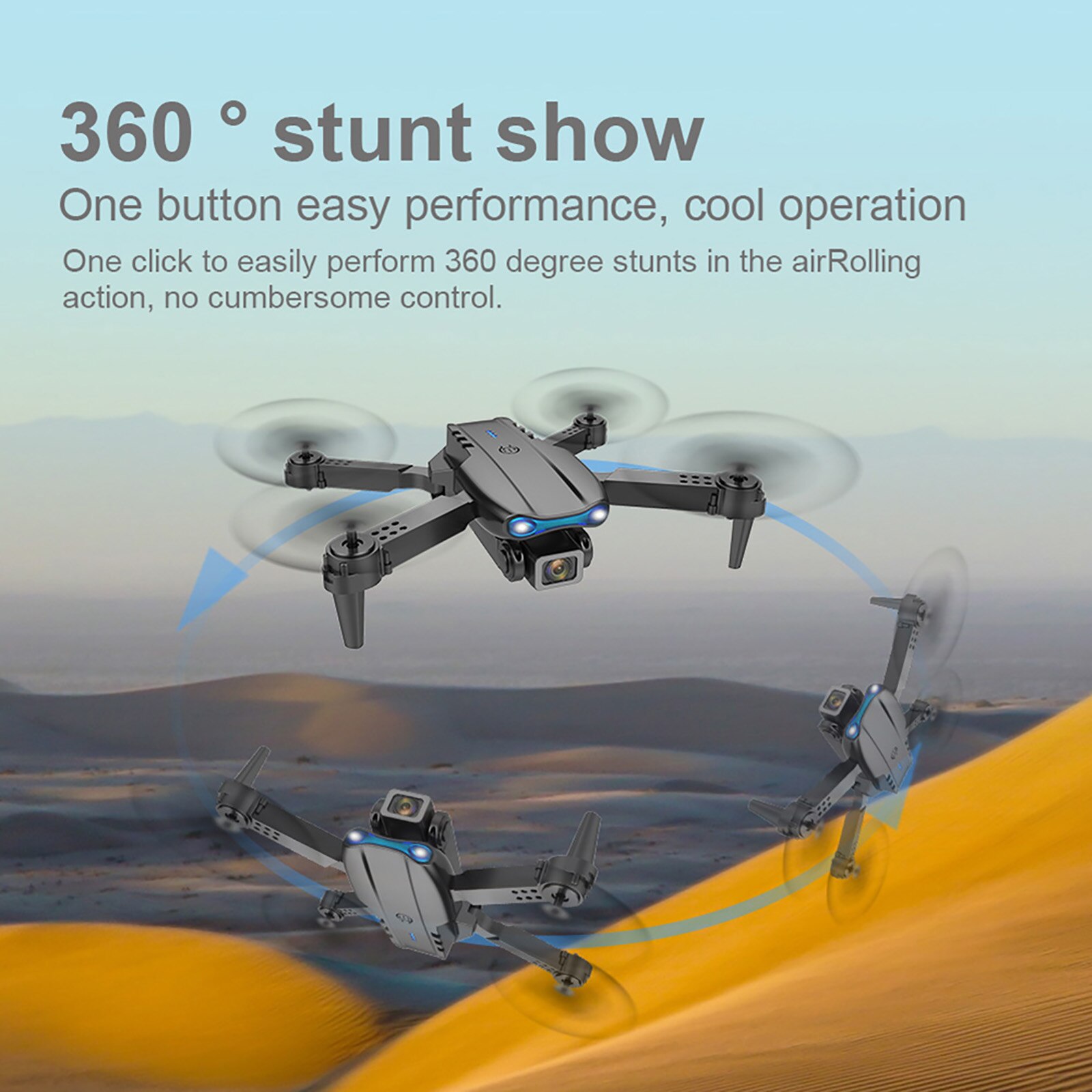 Drones with Camera 4k Dual Camera UAV Aerial Photography Folding Aircraft E99 Remote Control 2.4GHz 4CH Fixed Height 6-Axis RC