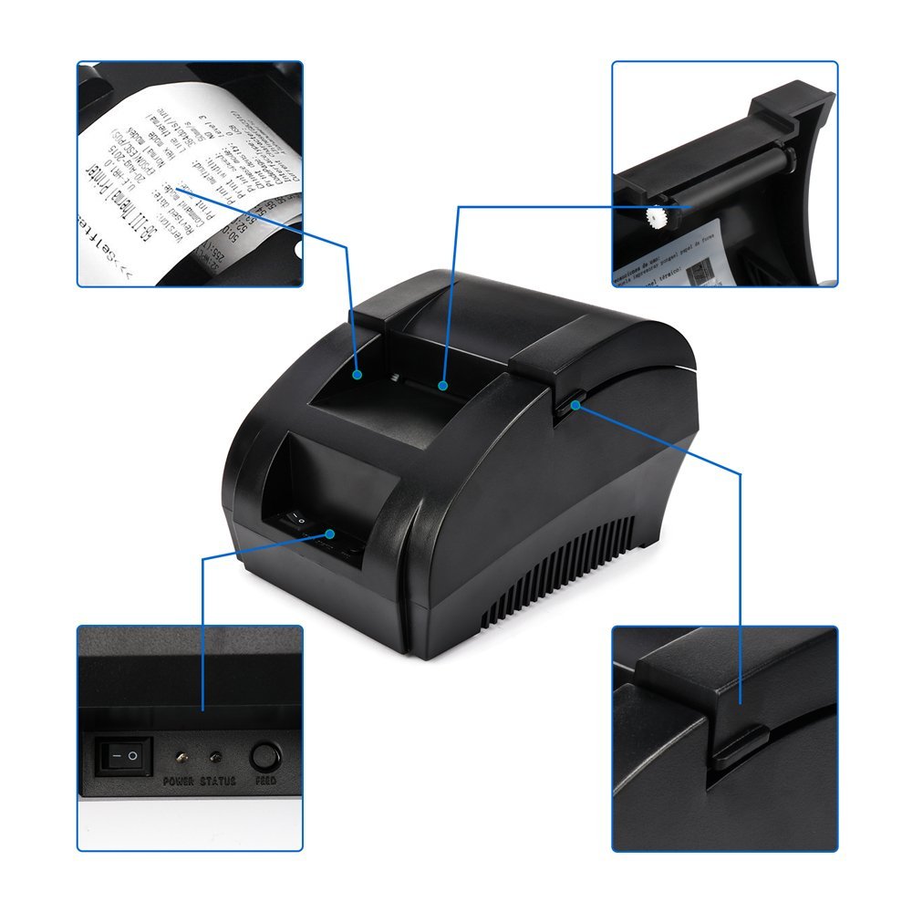 NETUM 1809 Mini Portable 58mm Bluetooth Thermal Receipt Printer Support Android /IOS USB Thermal Printer for POS System