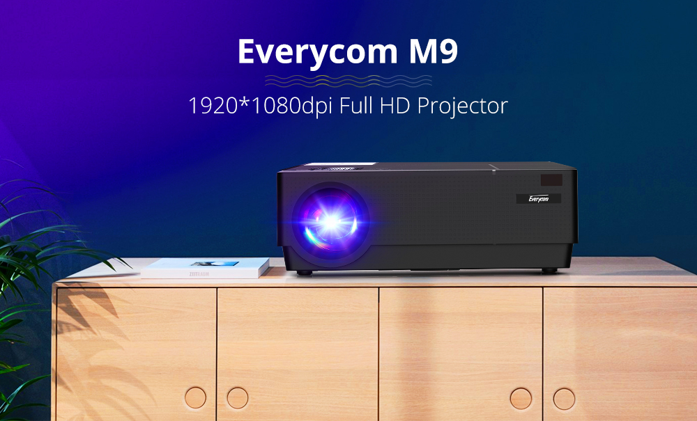 Everycom M9 1080P Projector CL770 Home Theater Projector LED Projector 6800 Lumens Support 4K Video Projector Beamer