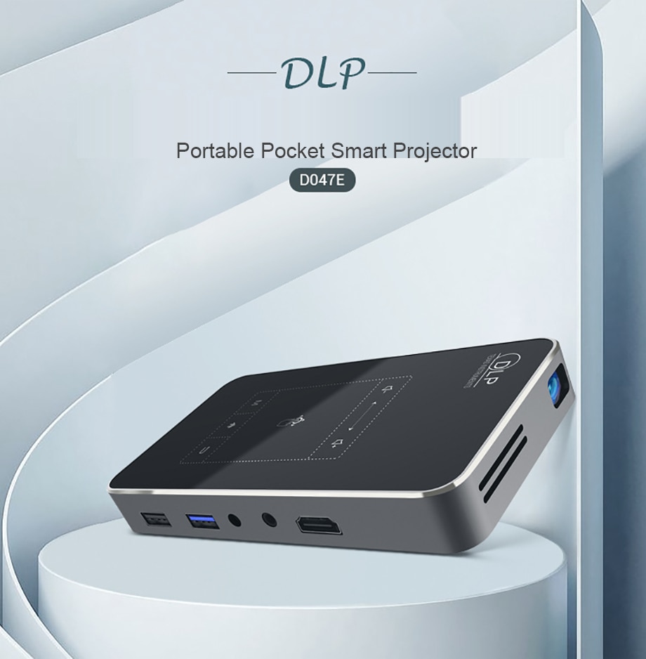 Smartldea D047E Android9.0 5G wifi Smart Projector Mini DLP Projector Support AC3 HD 1080P Video Beamer BT4.1 Airplay DLNA