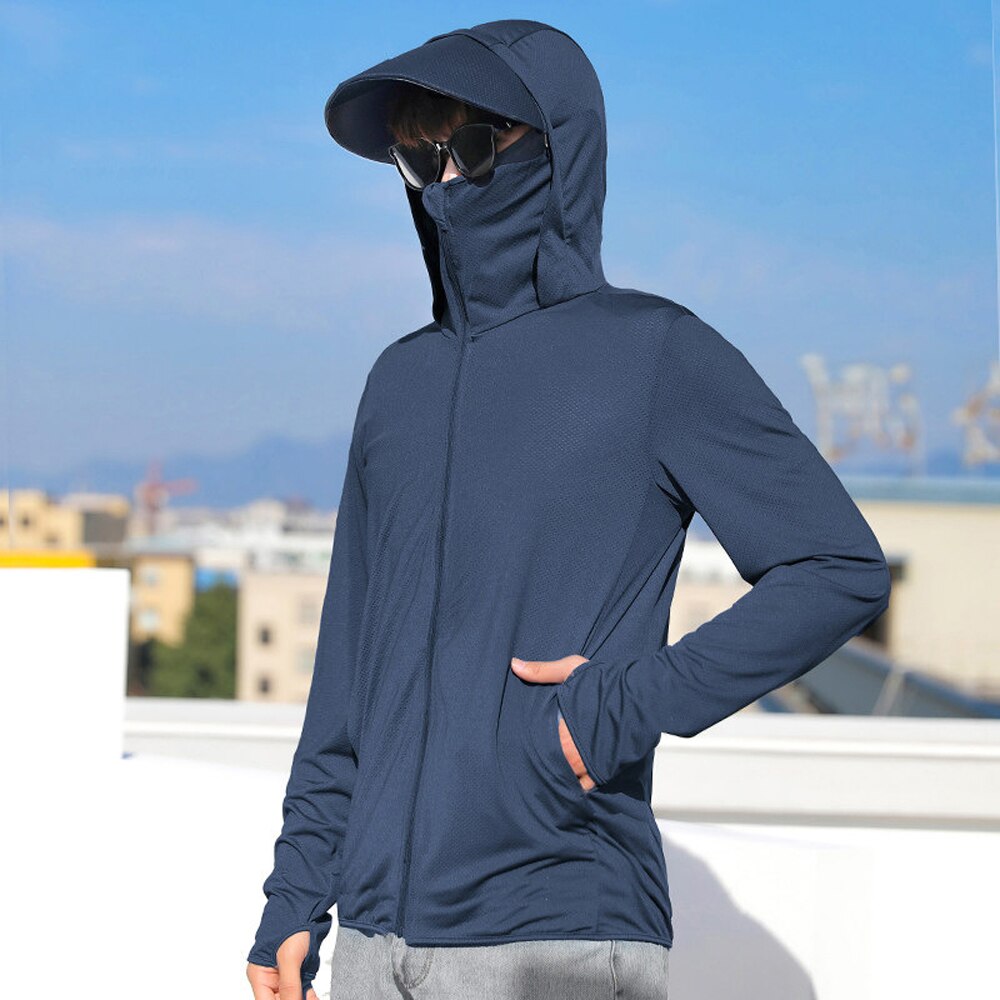 Summer UPF 50+ UV Sun Protection Coats Men Thin Soft Breathable Quick Drying Jacket Outdoor Fishing Hoodies Outwear