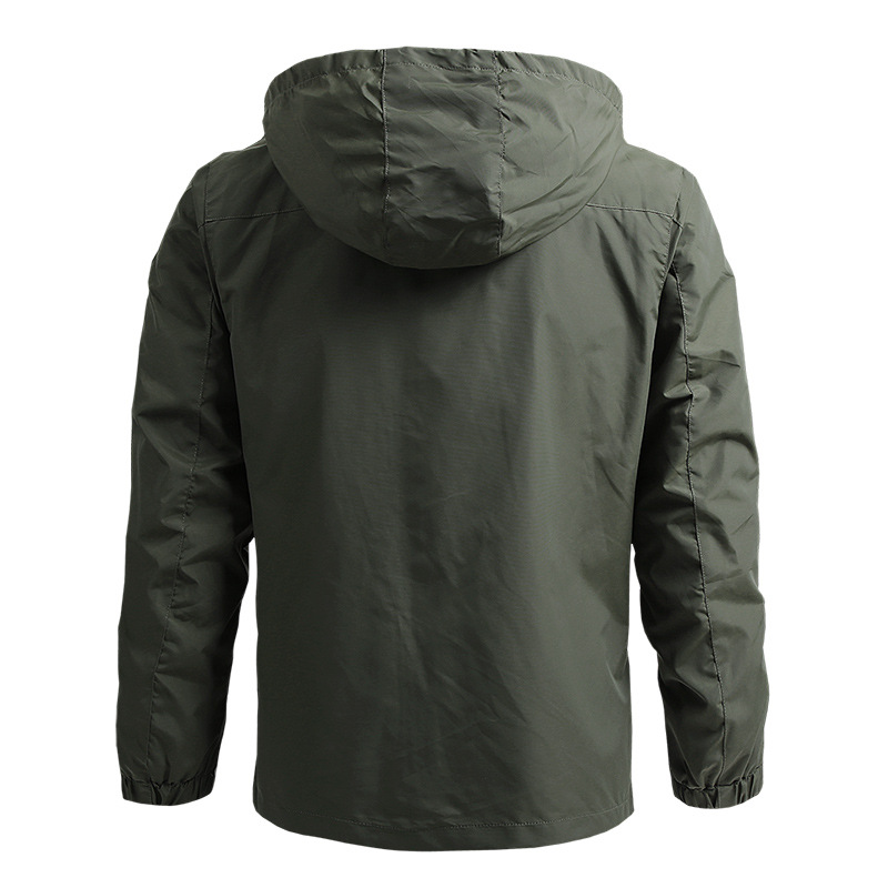 Men's Quick-drying Thin Outdoor Jacket Military Tactical Bomber Windbreaker Coat Stand Collar Hoodie Waterproof Casual Coat