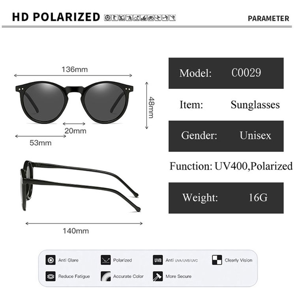 2023 Polarized Sunglasses Men Women Brand Designer Retro Round Sun Glasses Vintage Male Female Goggles UV400 Oculos Gafas De Sol