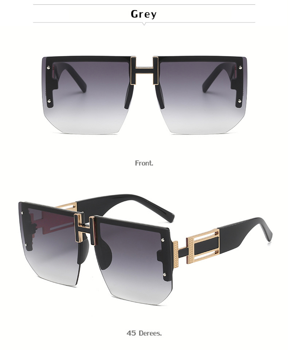 Rimless Square Frame Luxury Sunglasses Men Women Fashion Shades UV400 Vintage Glasses