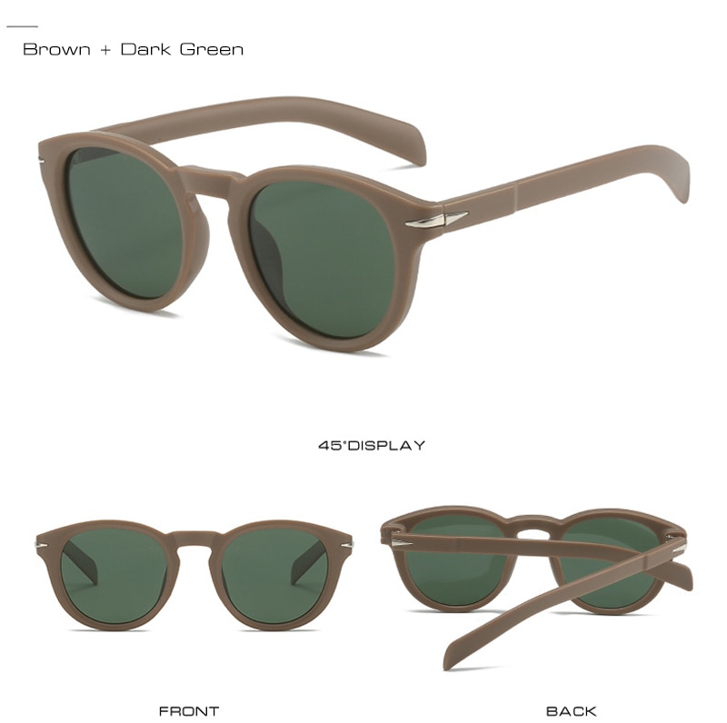 SHAUNA Retro Round Men Sunglasses Shades UV400 Fashion Brand Designer Blue Green Women Rivets Sun Glasses