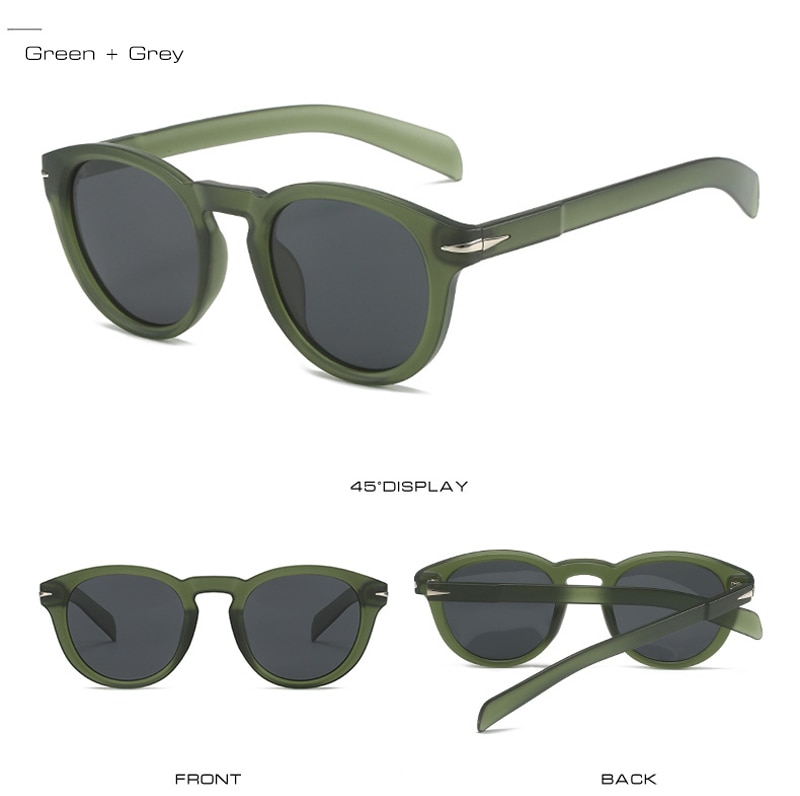 SHAUNA Retro Round Men Sunglasses Shades UV400 Fashion Brand Designer Blue Green Women Rivets Sun Glasses