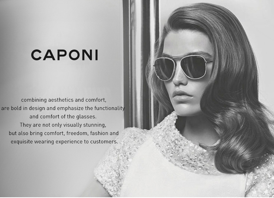 CAPONI Cat Eye Trend Women Sunglasses Polarized Anti-reflective Anti-glare Sun Glasses Female Fashionable Eyewear UV400 CP2227