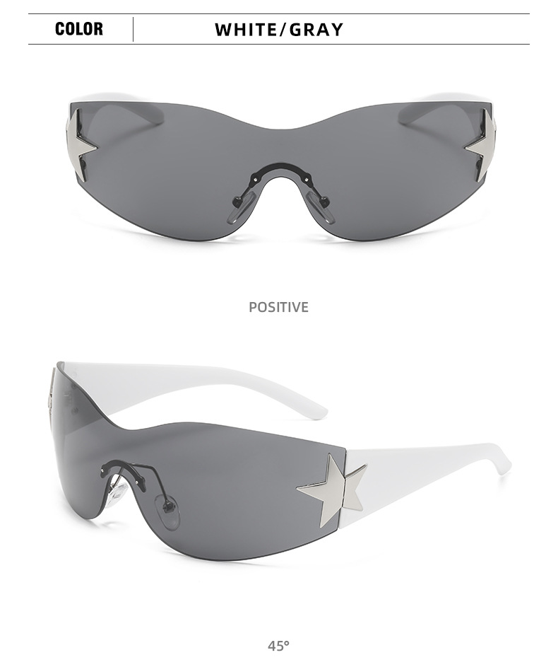 LeonLion Rimless One-piece Sunglasses Women Y2K Sunglasses Trendy Punk Sports Glasses Men Travel Sunshade Lentes De Sol Hombre