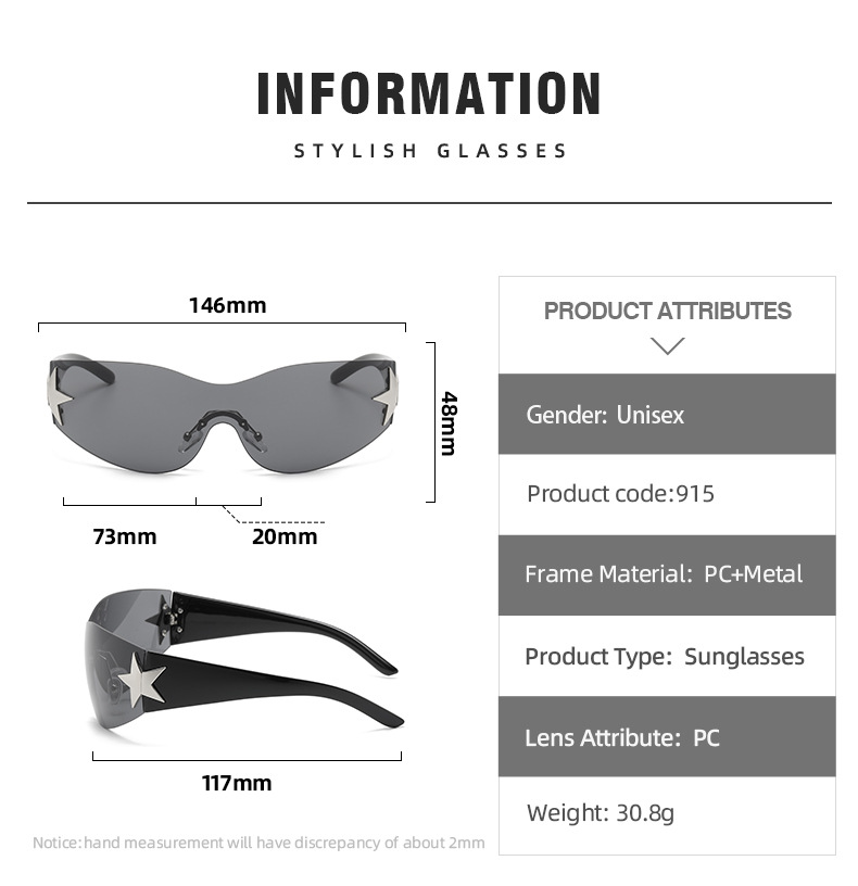 LeonLion Rimless One-piece Sunglasses Women Y2K Sunglasses Trendy Punk Sports Glasses Men Travel Sunshade Lentes De Sol Hombre