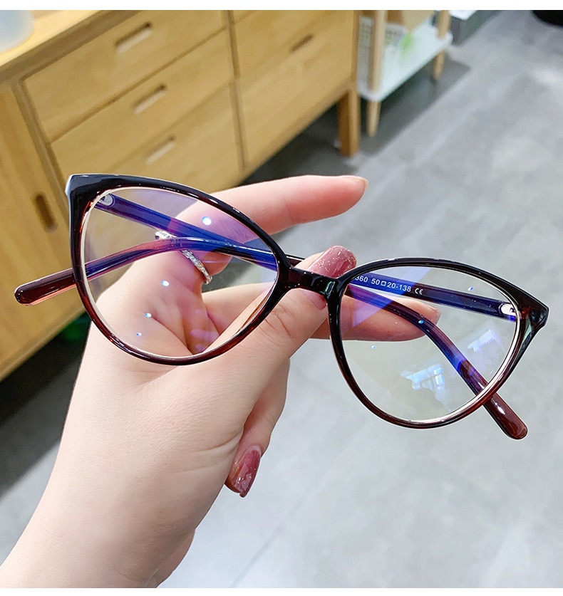 Retro Anti-Blue Leopard Cat Eye Glasses Frame Women Brand Designer Eyewear Vintage Clear Eyeglasses Optical Frame Oculos