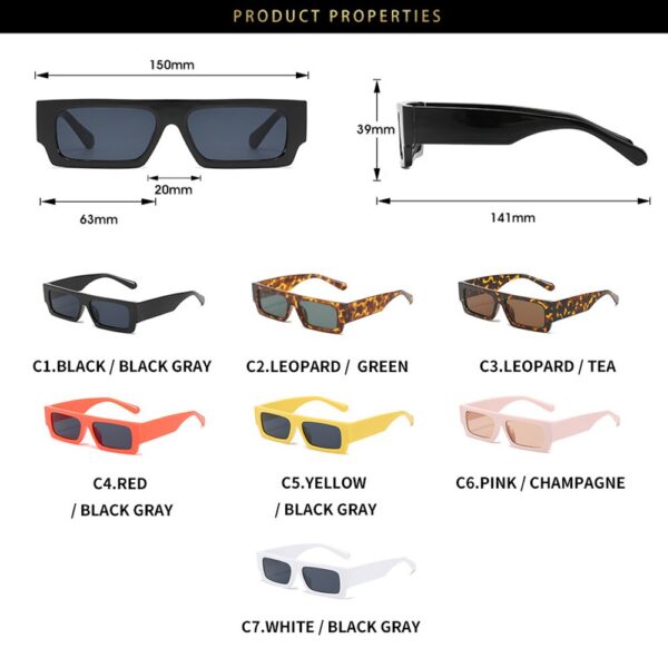 Small Rectangle Women Sun Glasses Brand Men UV Shades Retro Square Black Sunglasses 2021 Luxury Glasses White Decoration Eyewear - Image 6