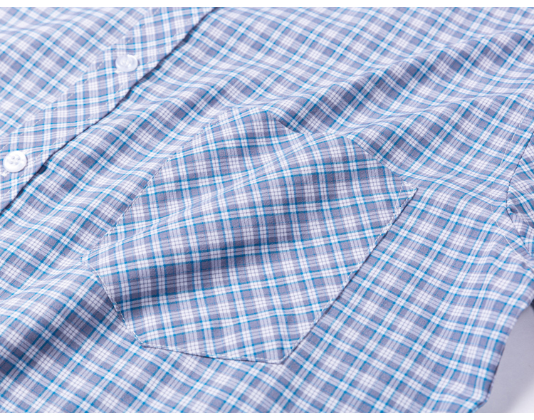 Men's Summer Pure Cotton Short Sleeve Classic Plaid Shirts Single Chest Pocket Regular Fit Lightweight Gingham Casual Tops Shirt