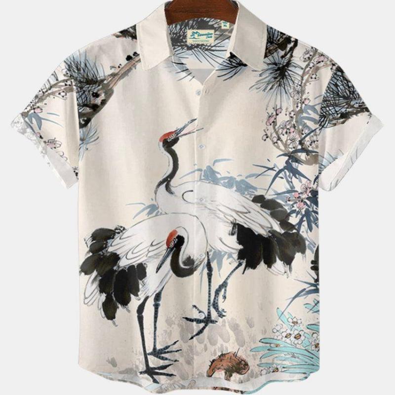 Men's Summer Casual Animal Print Fashion Vacation Social Floral Hawaiian Short Sleeve Shirts Elegant Vintage Luxury Ader Clothes