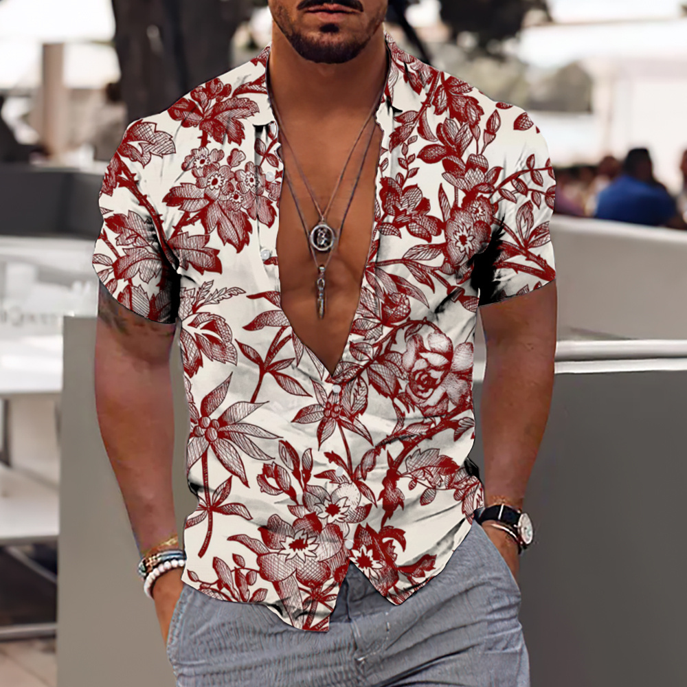 Hawaiian New Retro Shirts For 2023 Tops Short Sleeve Graphic Men's Men Luxury Clothing Beach Vacation Oversized Casual Reserva D
