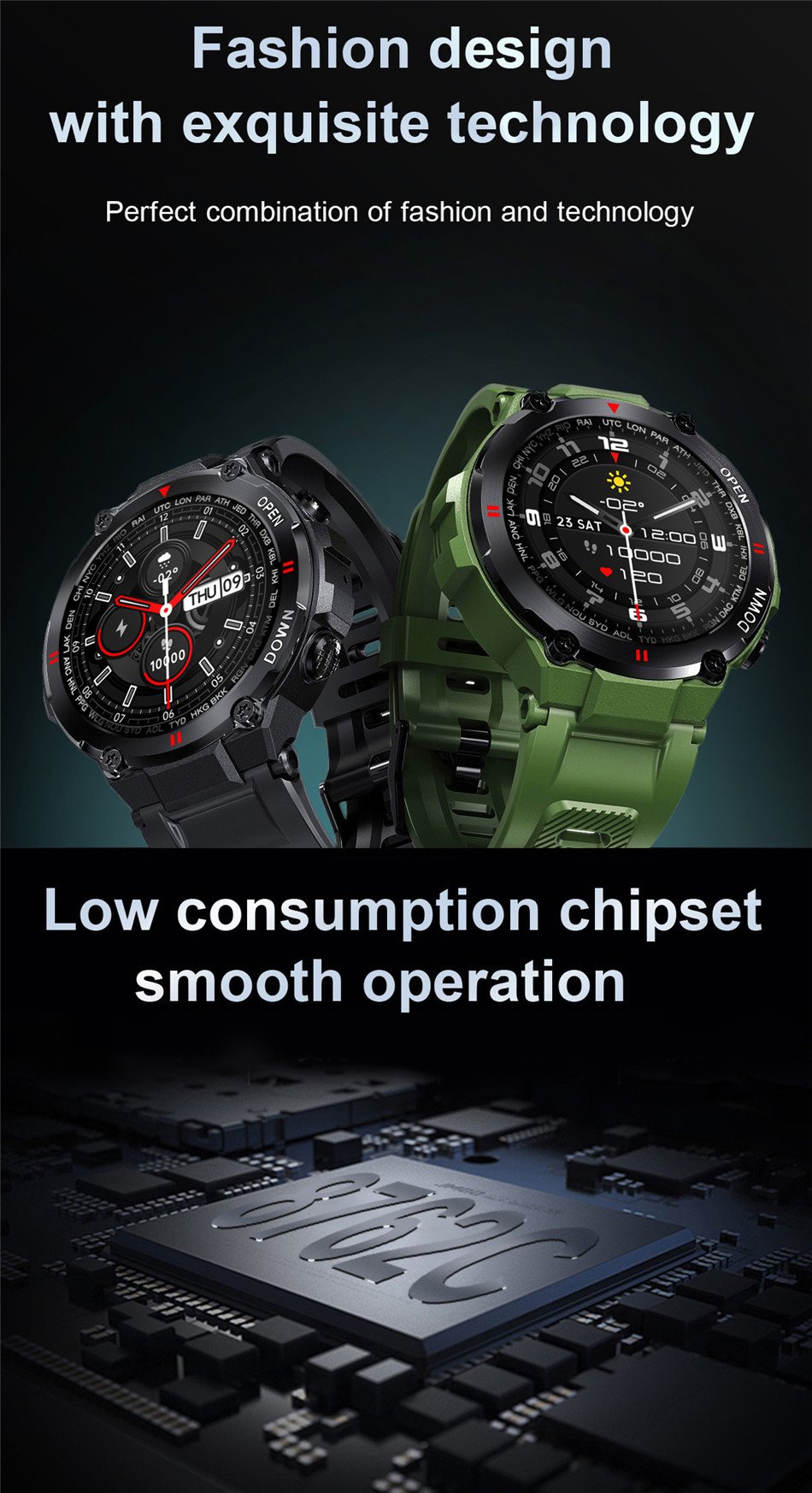 CanMixs K22 watch Bluetooth Call Smart Watch Men Outdoor Sports Fitness Tracker Heart Rate Music Play Smartwatch For Android IOS