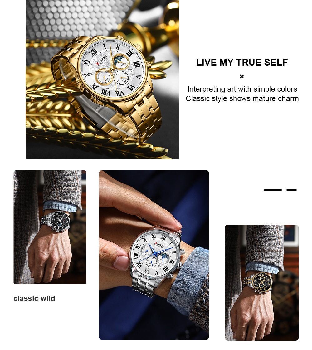 CURREN Watch For Men New Casual Fashion Waterproof Wristwatch Sport Luminous Chronograph Date Quartz Clock Relogios Masculino