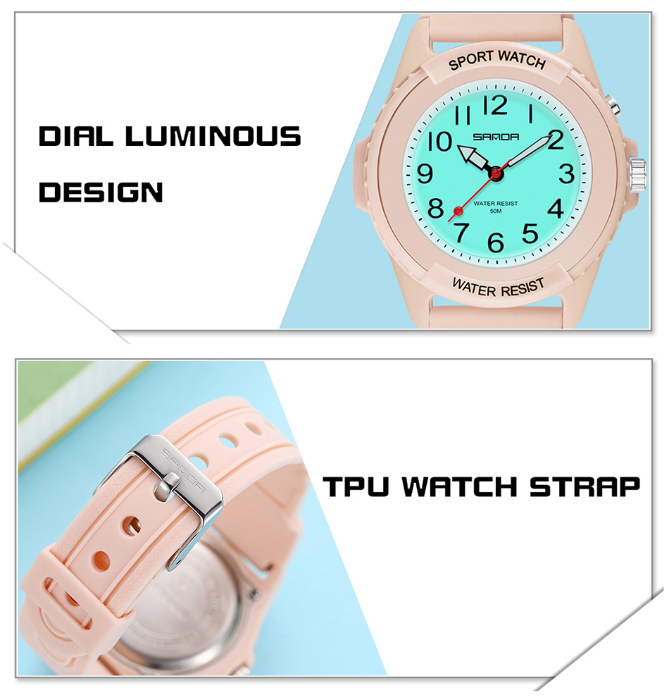 Fashion Light Blue Women Watches Quartz Ladies Watch Waterproof 50M Luminous Display Casual Girls Watch for Woman montre femme