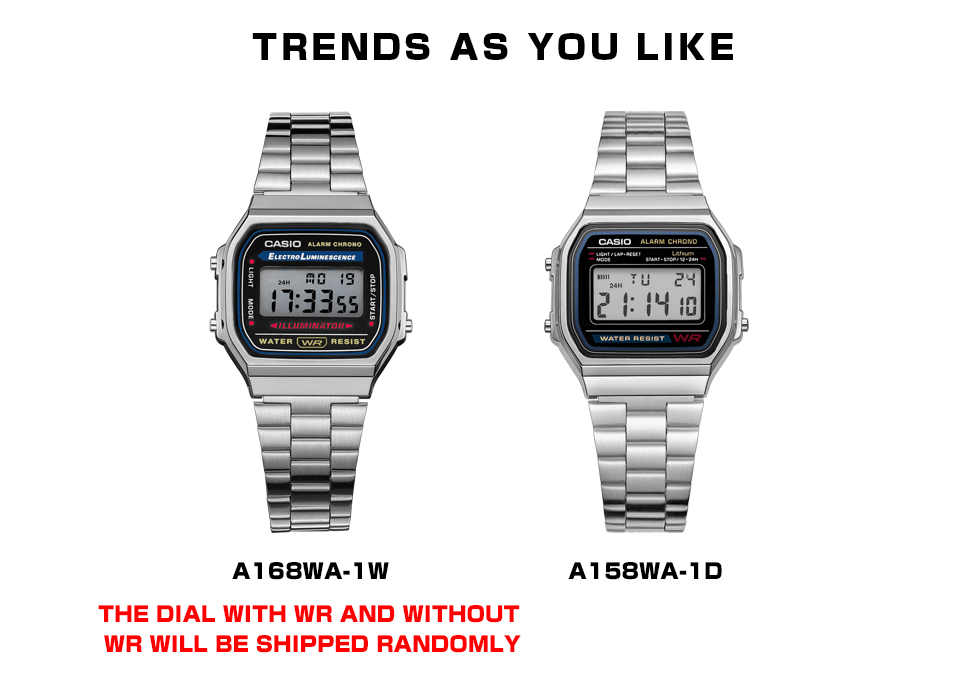 Casio silver watch for men LED digital Waterproof Quartz Small square table military Wrist Watch relogio masculi A158WA1D