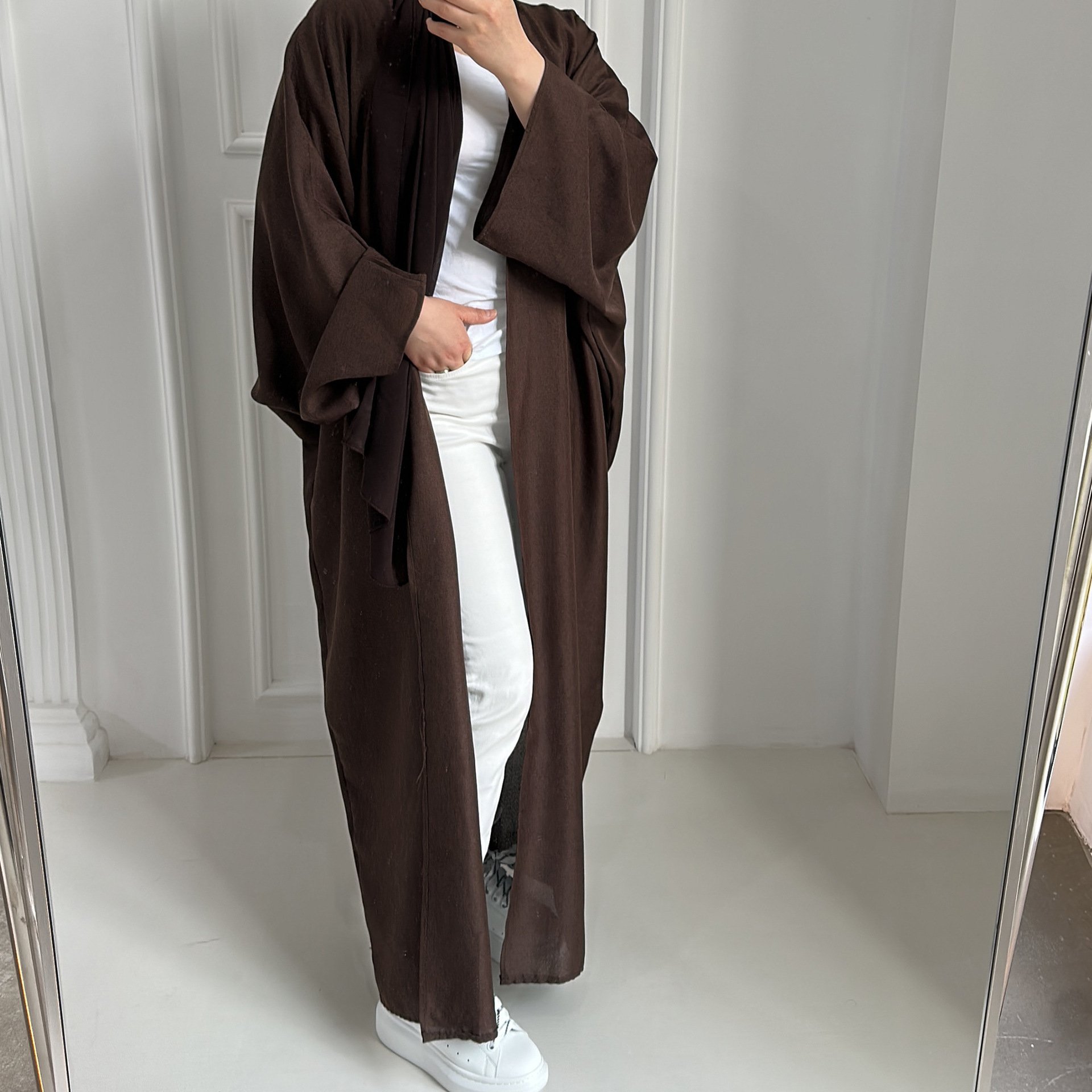 Eid Open Abayas for Women Dubai 2023 Plain Causal Cotton Linen Abaya Kimono Turkey Muslim Hijab Dress Islamic Outfit Kaftan Robe