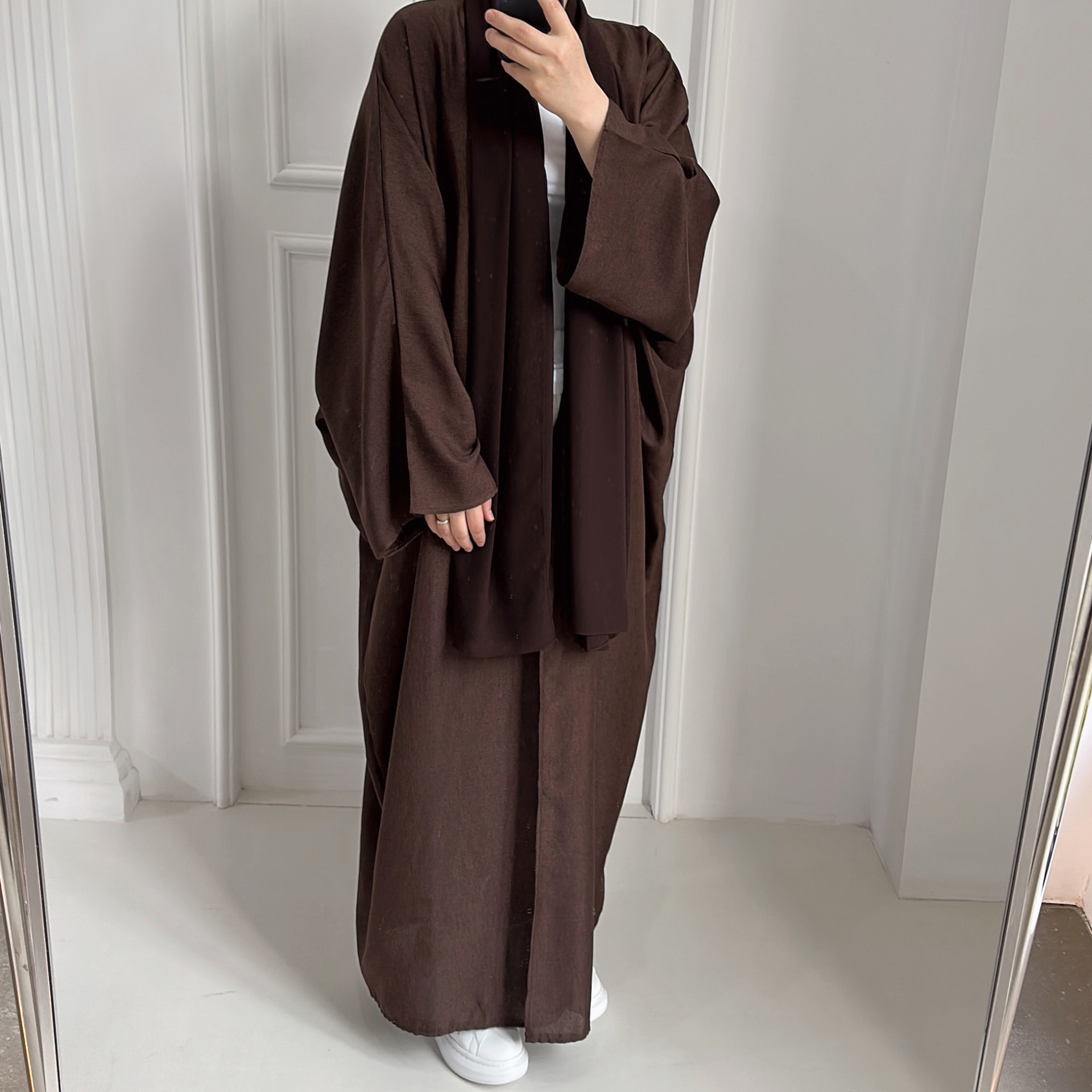 Eid Open Abayas for Women Dubai 2023 Plain Causal Cotton Linen Abaya Kimono Turkey Muslim Hijab Dress Islamic Outfit Kaftan Robe