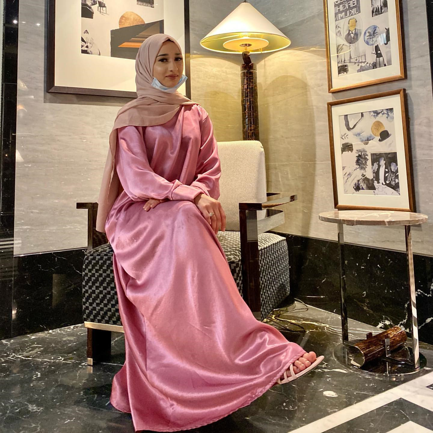 Ramadan Muslim Fashion Hijab Dress Eid Satin Abaya Dubai Turkey Islam Clothing Basic Closed Abayas for Women African Kaftan Robe