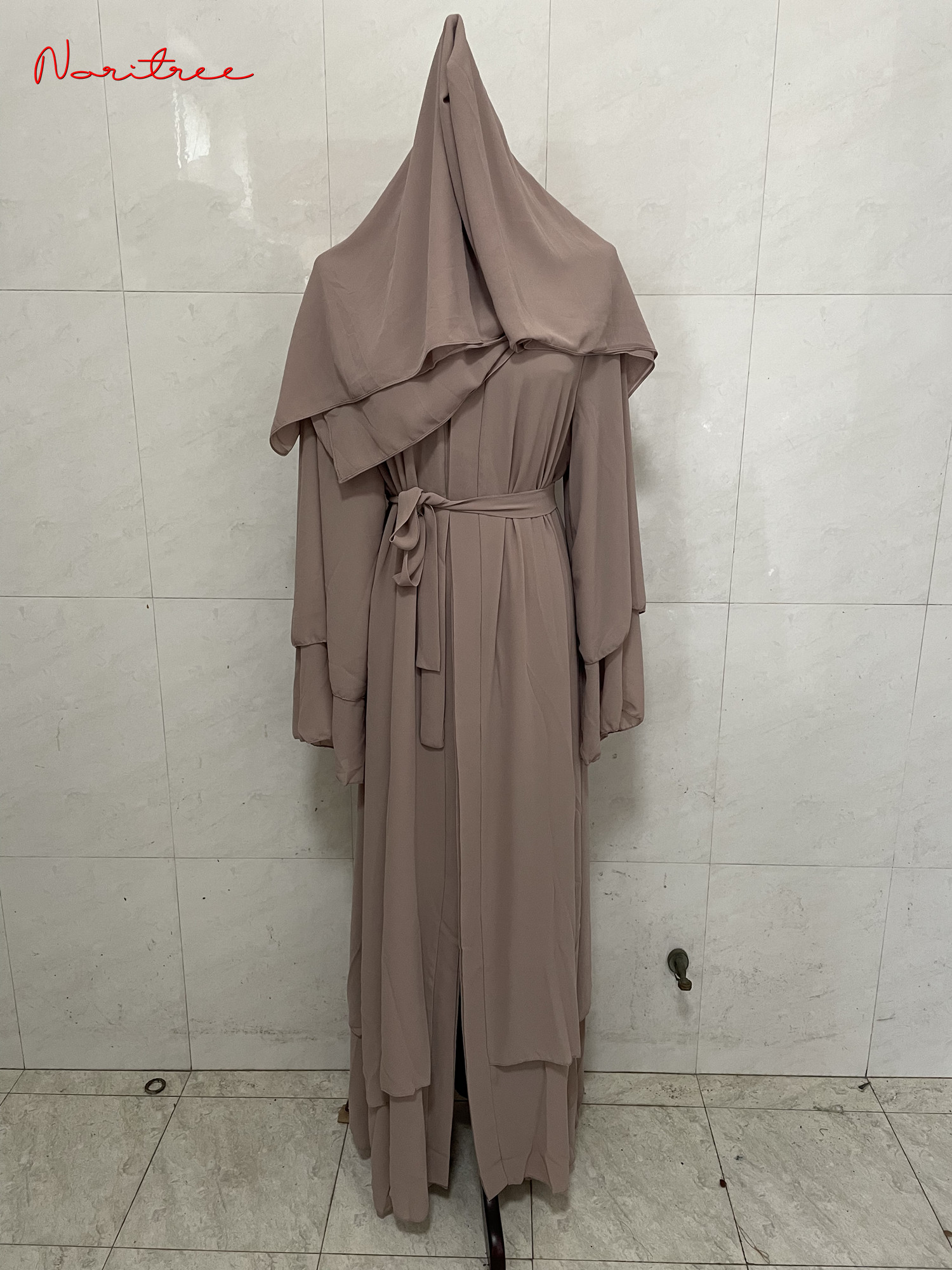 Fashion Chiffon Abaya Kimono Dubai Muslim Cardigan Abayas Women Casual Robe female Islam Clothes With Belt F2664