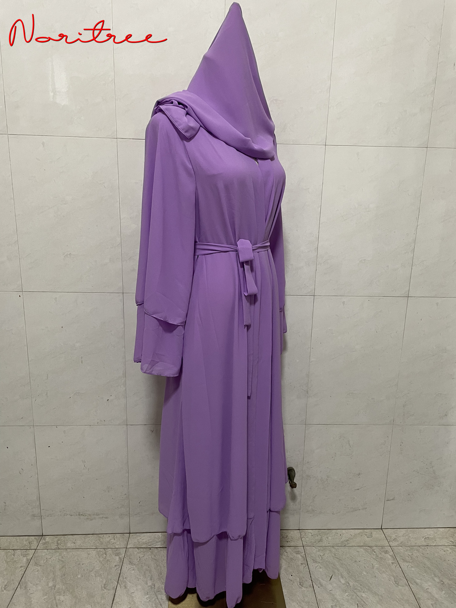 Fashion Chiffon Abaya Kimono Dubai Muslim Cardigan Abayas Women Casual Robe female Islam Clothes With Belt F2664