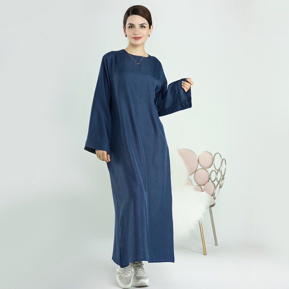 Ramadan Eid Cotton Linen Open Abaya Dubai Turkey Long Muslim Hijab Dress Kimono Abayas for Women Plain Kaftan Islamic Clothing