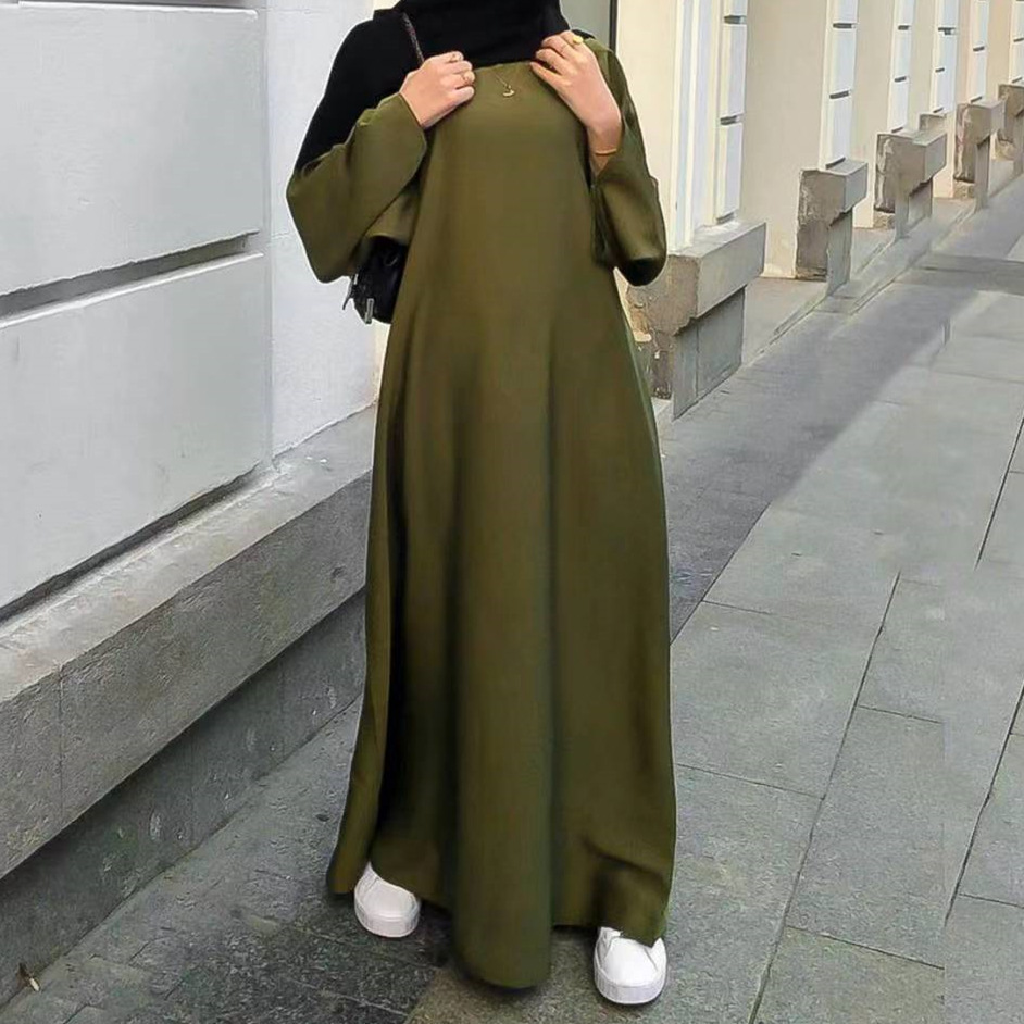 Satin Abaya Dubai Turkey Muslim Fashion Hijab Dress Plain Closed Belted Abayas for Women African Islam Modest Clothing Kaftan