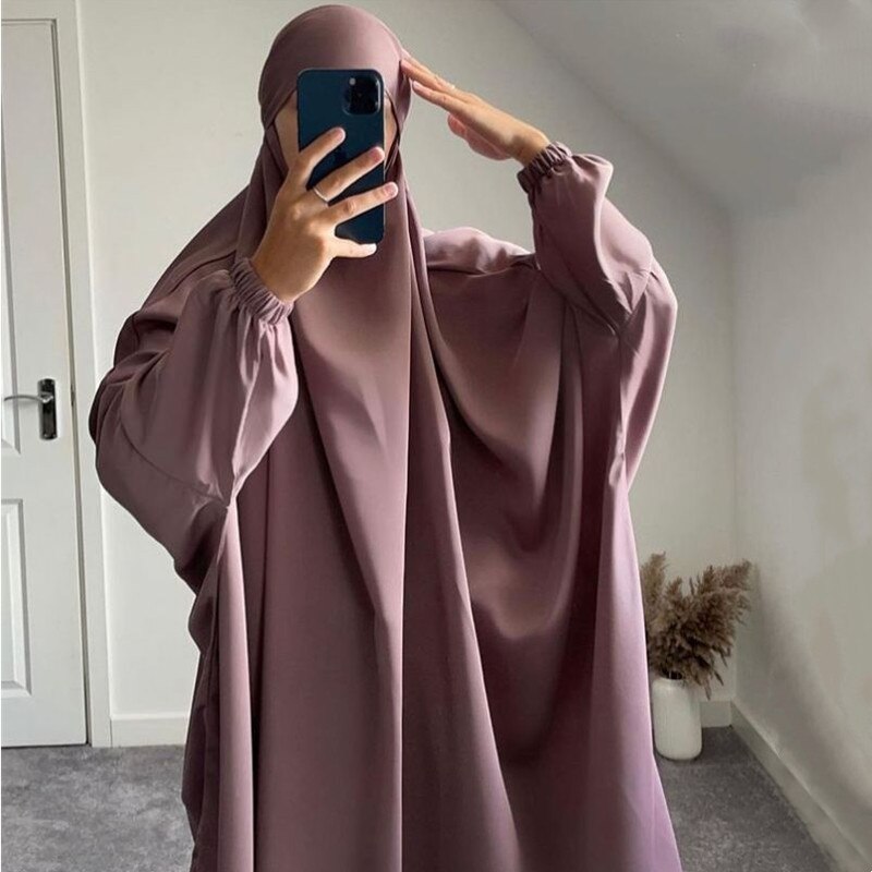 Ramadan Eid Hooded Abaya Women Prayer Garment Muslim Jilbab Loose Long Dress Abayas Dubai Turkey Islamic Clothes Djellaba Femme