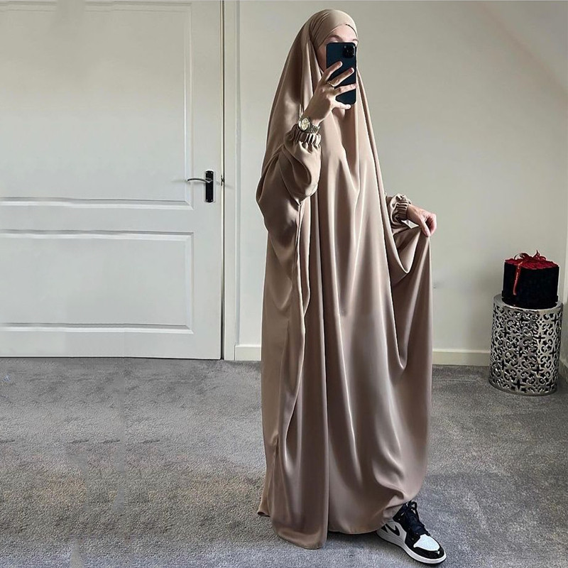 Ramadan Eid Hooded Abaya Women Prayer Garment Muslim Jilbab Loose Long Dress Abayas Dubai Turkey Islamic Clothes Djellaba Femme