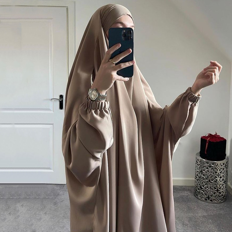 Ramadan Eid Hooded Abaya Women Prayer Garment Muslim Jilbab Loose Long Dress Abayas Dubai Turkey Islamic Clothes Djellaba Femme