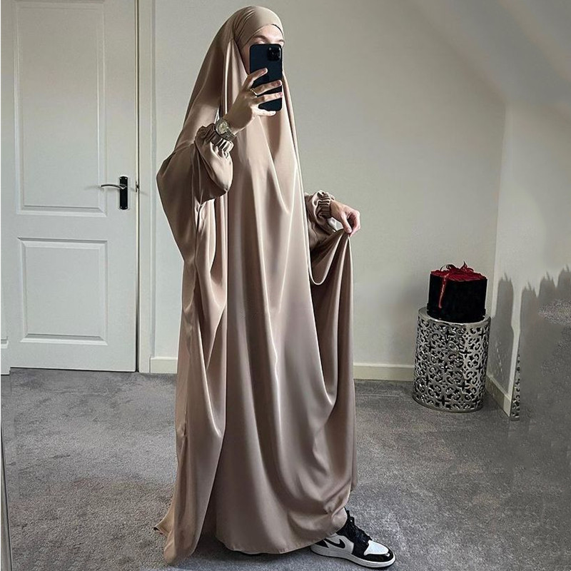 Ramadan Eid Hooded Abaya Women Prayer Garment Muslim Jilbab Loose Long Dress Abayas Dubai Turkey Islamic Clothes Djellaba Femme