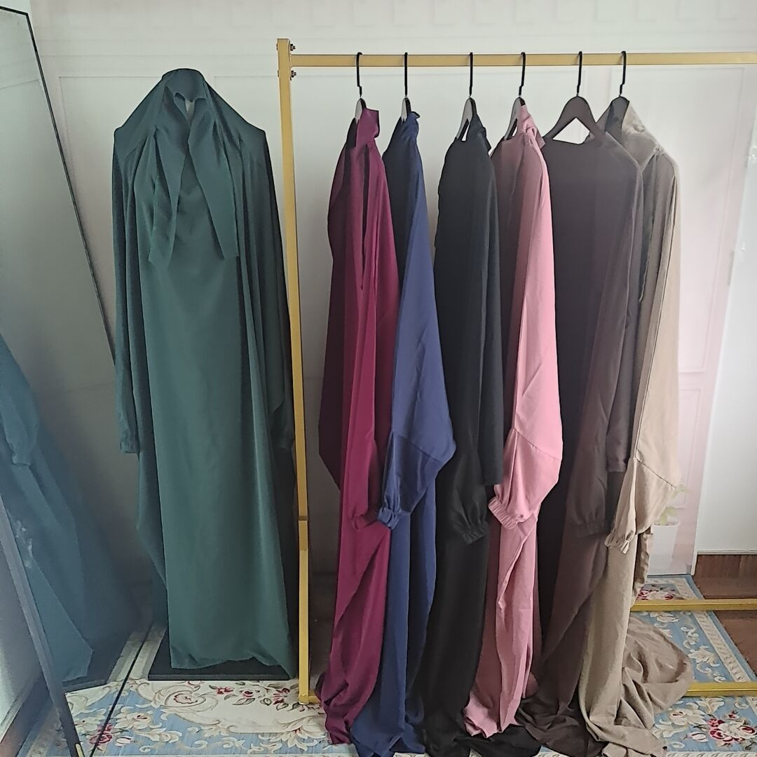 Ramadan Eid Hooded Abaya Women Prayer Garment Muslim Jilbab Loose Long Dress Abayas Dubai Turkey Islamic Clothes Djellaba Femme