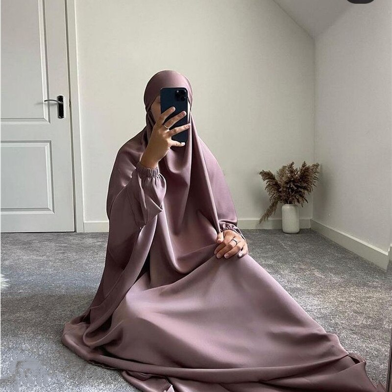 Ramadan Eid Hooded Abaya Women Prayer Garment Muslim Jilbab Loose Long Dress Abayas Dubai Turkey Islamic Clothes Djellaba Femme