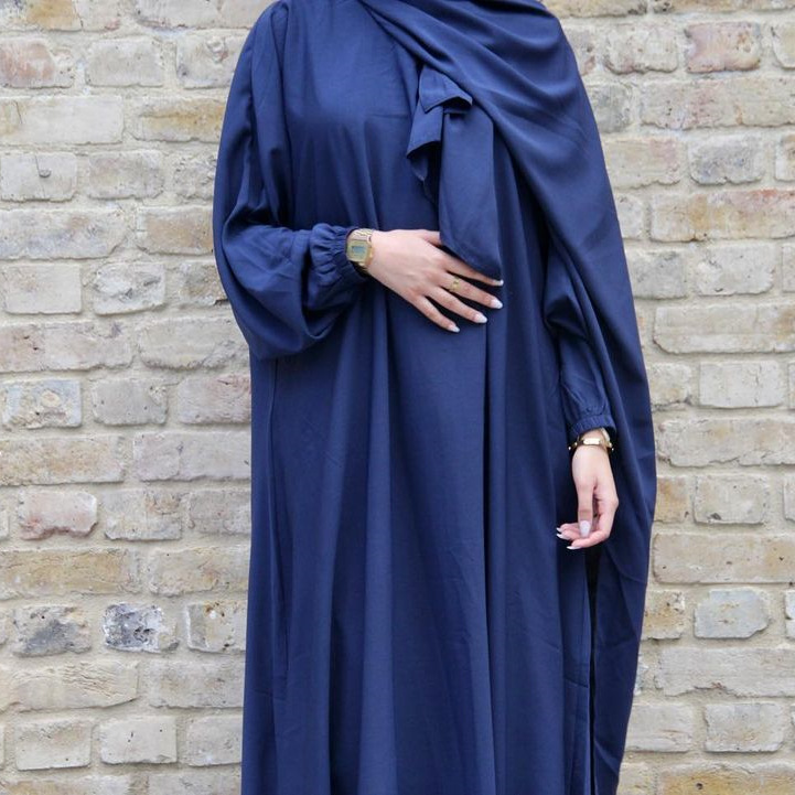 Ramadan Hoody Abaya Sewn Hijab Scarf Prayer Dress Muslim Eid Nida Loose Abayas for Women Jilbab Kaftan Robe Islam Dubai Djellaba