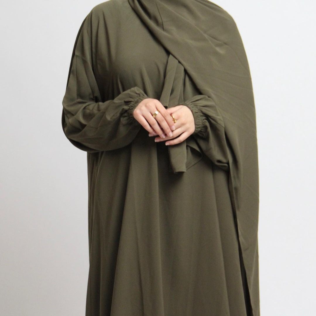 Ramadan Hoody Abaya Sewn Hijab Scarf Prayer Dress Muslim Eid Nida Loose Abayas for Women Jilbab Kaftan Robe Islam Dubai Djellaba