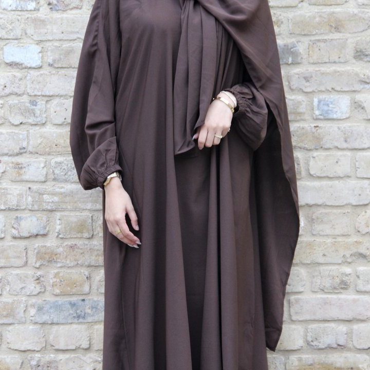 Ramadan Hoody Abaya Sewn Hijab Scarf Prayer Dress Muslim Eid Nida Loose Abayas for Women Jilbab Kaftan Robe Islam Dubai Djellaba