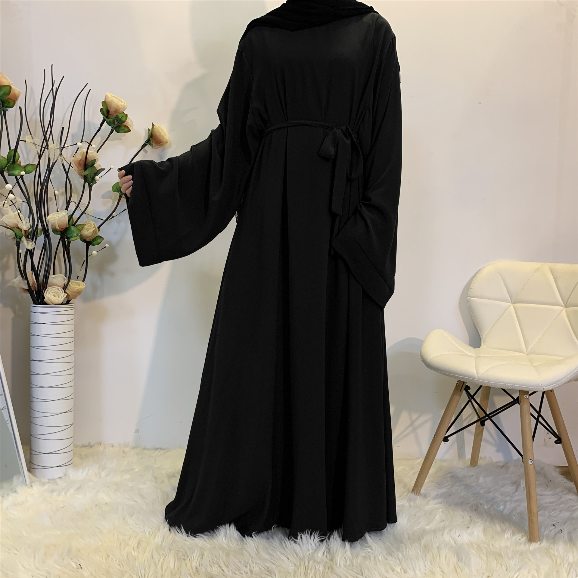 Ramadan Abaya Dubai Muslim Fashion Long Hijab Dress Islam Clothing Belted African Dresses Abayas for Women Kaftan Robe Musulmane