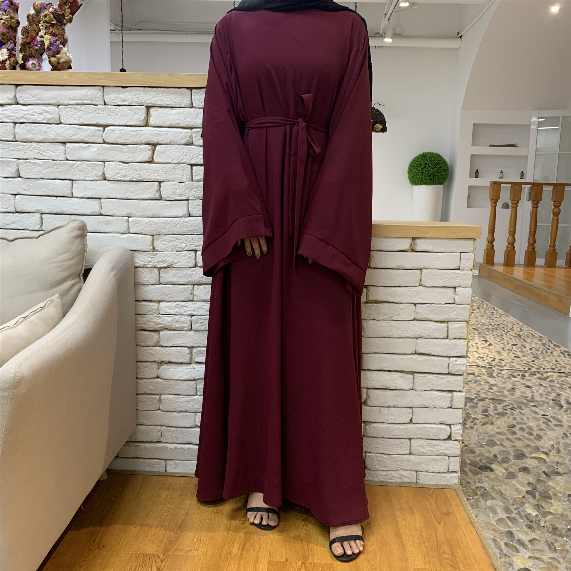 Ramadan Abaya Dubai Muslim Fashion Long Hijab Dress Islam Clothing Belted African Dresses Abayas for Women Kaftan Robe Musulmane